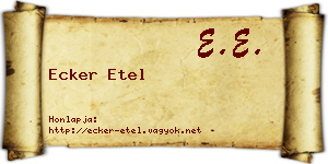 Ecker Etel névjegykártya